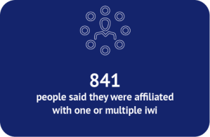 841 people said they were affiliated with one or multiple iwi.